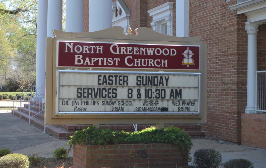 North Greenwood Baptist Church Easter sign