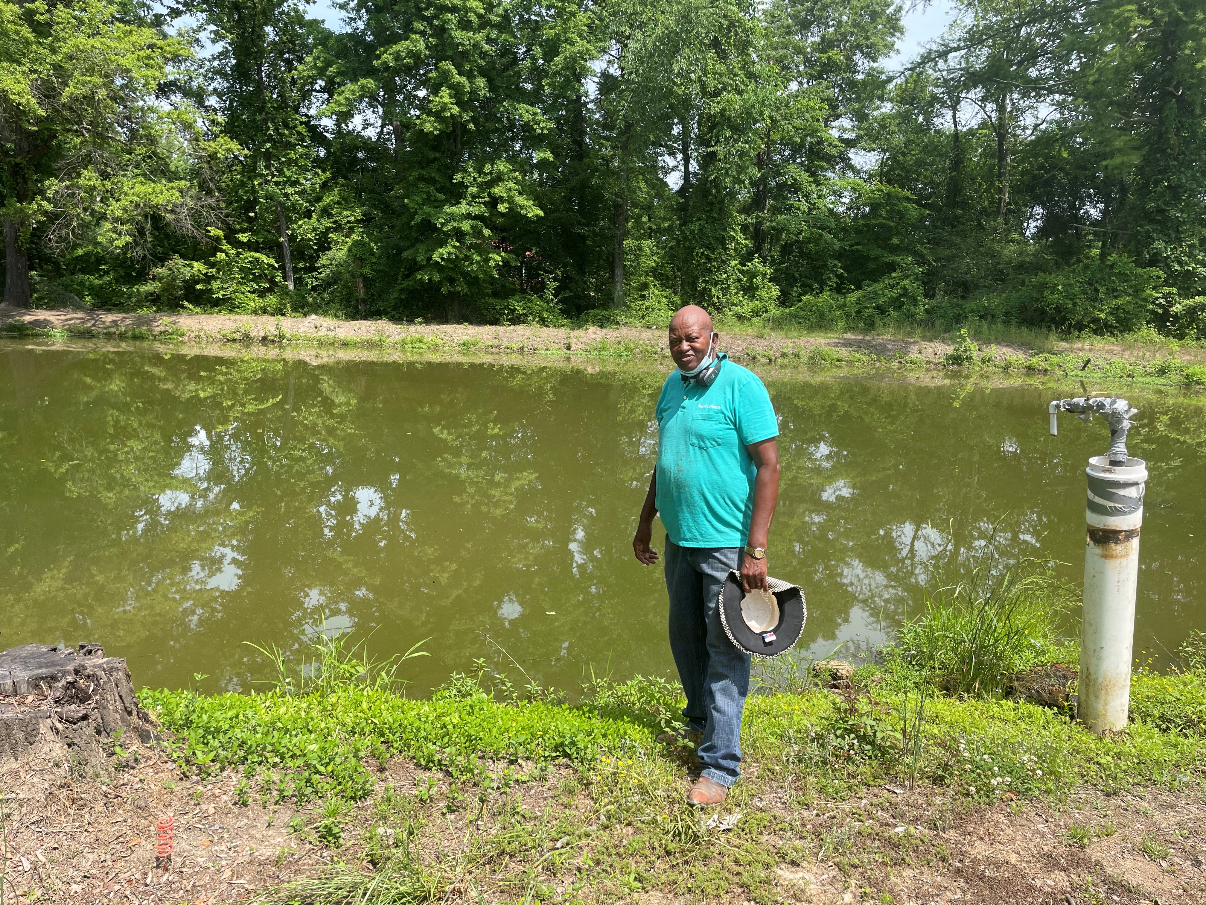 James Brewer’s fish pond contains catfish, bass, bream and crappie.