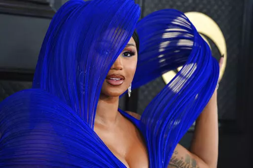 Cardi B arrives at the 65th annual Grammy Awards on Feb. 5, 2023, in Los Angeles. The Grammy-winning rapper spoke to girls in a police mentorship program Friday, Feb. 24, as part of what she says has been an eye-opening and emotional week performing court-mandated community service for her role in a pair of brawls at New York City strip clubs in 2018. (Photo by Jordan Strauss/Invision/AP, File)