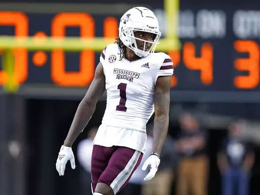 Mississippi State cornerback Martin Emerson plays against Vanderbilt during an NCAA college football game Oct. 23, 2021, in Nashville, Tenn. Emerson was selected by the Cleveland Browns during the third round of the NFL draft Friday, April 29. (AP Photo/Mark Humphrey, File)