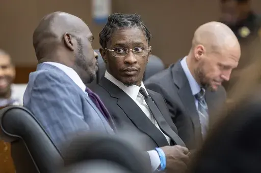 Young Thug, whose real name is Jeffery Williams, apears for a hearing, Dec. 22, 2022, in Atlanta. (Arvin Temkar/Atlanta Journal-Constitution via AP, File)