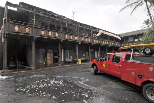 The Coco Palms Resort retail annex where one shop on the second floor was gutted by fire in Wailua on the island of Kauai, Hawaii, is pictured on Dec. 3, 2009. Demolition will soon begin on the resort once favored by both Hawaiian and Hollywood royalty before it was heavily damaged by a hurricane three decades ago. The Honolulu Star-Advertiser reports the Coco Palms Resort on the island of Kauai will be torn down for a new 350-room hotel. Construction is expected to take about three years. (Denn