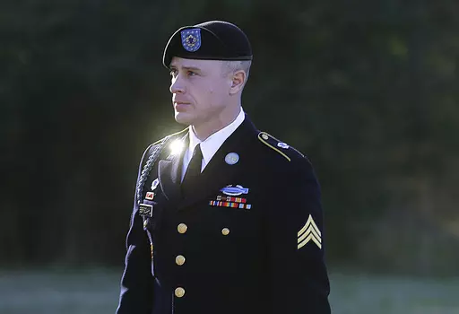 Army Sgt. Bowe Bergdahl arrives for a pretrial hearing at Fort Bragg, N.C., Jan. 12, 2016. A federal judge on Tuesday, July 25, 2023, vacated the military conviction of Bergdahl, a former U.S. Army soldier who pleaded guilty to desertion after he left his post and was captured in Afghanistan and tortured by the Taliban. (AP Photo/Ted Richardson, File)