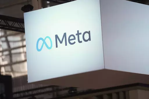 The Meta logo is seen at the Vivatech show in Paris, France, on June 14, 2023. A group of 33 states including California and New York are suing Meta Platforms Inc. for harming young people’s mental health and contributing the youth mental health crisis by knowingly designing features on Instagram and Facebook that addict children to its platforms. (AP Photo/Thibault Camus, File)