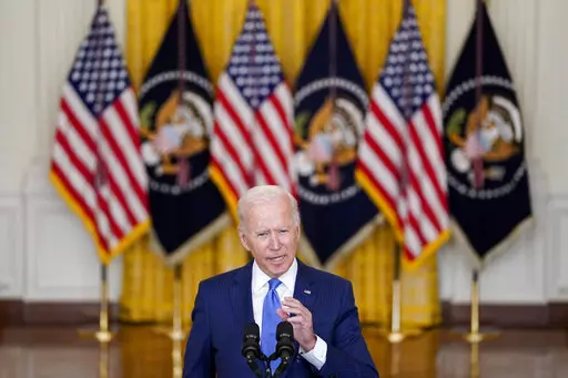 President Joe Biden delivers remarks on the economy in the East Room of the White House, Thursday, Sept. 16, 2021, in Washington. (AP Photo/Evan Vucci)
