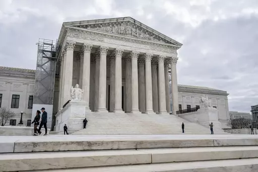 The Supreme Court is seen on Capitol Hill in Washington, Monday, March 4, 2024, where the justices restored Donald Trump to 2024 presidential primary ballots, rejecting state attempts to hold the Republican former president accountable for the Capitol riot. (AP Photo/J. Scott Applewhite)