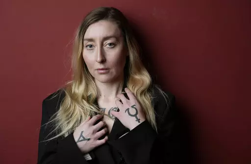 Singer/songwriter Kristin Hayter poses for a portrait before a concert at The Masonic Lodge at Hollywood Forever, Friday, Feb. 16, 2024, in Los Angeles. (AP Photo/Chris Pizzello)