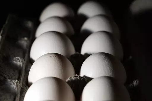 A carton of eggs are seen, Tuesday, July 12, 2022, in Marple Township, Pa. On Friday, Feb. 10, 2023, The Associated Press reported on stories circulating online incorrectly claiming a protein naturally found in egg yolks protects against COVID-19 in humans, which is why there is an egg shortage. (AP Photo/Matt Slocum, File)