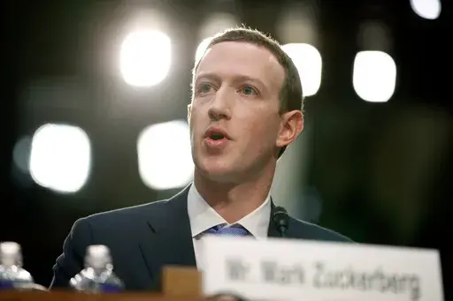 Facebook CEO Mark Zuckerberg testifies before a joint hearing of the Commerce and Judiciary Committees on Capitol Hill in Washington, April 10, 2018. (AP Photo/Alex Brandon, File)