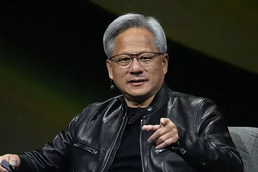 Jensen Huang, chief executive officer of Nvidia, speaks at SIGGRAPH 2024, in the Colorado Convention Center on July 29, 2024, in Denver. (AP Photo/David Zalubowski, File)