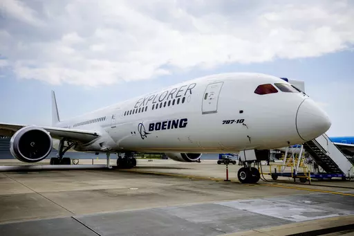 A Boeing ecoDemonstrator Explorer, a 787-10 Dreamliner, sits on the tarmac at their campus in North Charleston, S.C., May 30, 2023. The Federal Aviation Administration said Monday, May 6, 2024, that it has opened an investigation into Boeing after the beleaguered company reported that workers at a South Carolina plant falsified inspection records on certain 787 planes. Boeing said its engineers have determined that misconduct did not create “an immediate safety of flight issue.” (Gavin McInt