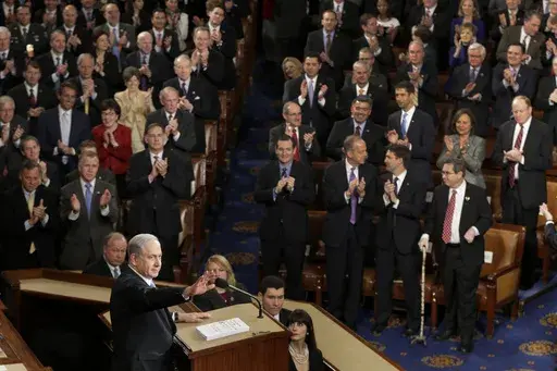 Israeli Prime Minister Benjamin Netanyahu speaks March 3, 2015, before a joint meeting of Congress on Capitol Hill in Washington. Democratic lawmakers in the House and Senate are wrestling with whether to attend Netanyahu's address to Congress on July 24, 2024. Many are torn between their long-standing support for Israel and their anguish about the way Netanyahu's government has waged war in Gaza. (AP Photo/J. Scott Applewhite, File)