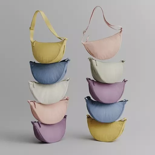 This undated handout photo provided by UNIQLO shows the UNIQLO Round Mini Shoulder Bag in different colours. Uniqlo Co. has sued rival retailer Shein over a small shoulder bag the Japanese retailer said was an inferior and unlawful copy of its hit product touted as the “Mary Poppins bag”. The lawsuit demanded Shein stop selling its product that Uniqlo said looks too much like its Round Mini Shoulder Bag.