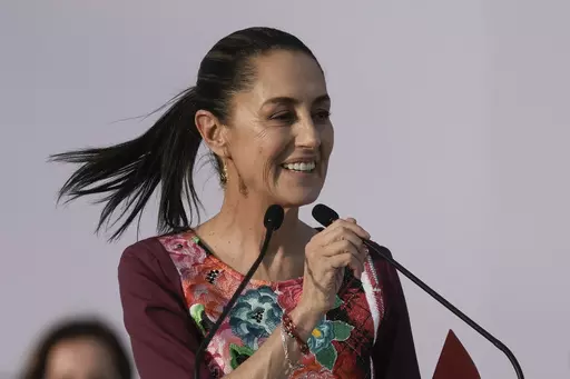 Presidential candidate Claudia Sheinbaum speaks during her opening campaign rally at the Zocalo in Mexico City, March 1, 2024. If elected, Sheinbaum would be Mexico's first leader with a Jewish background in a country that’s home to nearly 100 million Catholics. (AP Photo/Marco Ugarte, File)