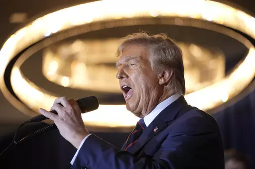 Republican presidential candidate former President Donald Trump speaks at a primary election night party in Nashua, N.H., Tuesday, Jan. 23, 2024. Voter fraud was one thing Trump didn't complain about after his primary win in New Hampshire. While Trump generally refrains from claiming voter fraud in elections he wins, he spends plenty of time laying the groundwork to cry fraud should he lose an upcoming vote. He's already been doing that with an eye toward November's general election. (AP Photo/M