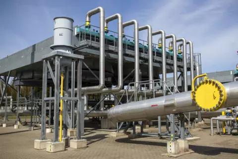 A view of hardware of the Jauniunai Gas Compressor station, near Vilnius, Lithuania, ON May 5, 2022. Europeans are basking in the warmth of spring, but their governments are in a race against winter. They're trying to fill underground reserves while still cutting use of Russian natural gas over the war in Ukraine. It's a big job because there's not a lot of gas available in a tight global market. More gas export terminals will come online in 2024 to supply liquid gas by ship. But for now, plans 