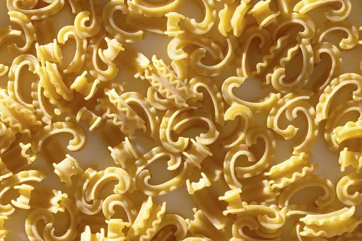 This image shows a new pasta shape called cascatelli, created by food writer and podcaster Dan Pashman. Pashman's “Anything's Pastable” features dishes using 34 different pasta shapes, but especially features his cascatelli, a graceful, ruffled-edged curved shape that resembles a quotation mark. Time magazine declared cascatelli one of 2021’s best inventions. (Scott Bleicher via AP)