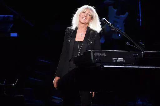 Christine McVie from the band Fleetwood Mac performs at Madison Square Garden in New York on Oct. 6, 2014. McVie, the soulful British musician who sang lead on many of Fleetwood Mac’s biggest hits, has died at 79. The band announced her death on social media Wednesday. (Photo by Charles Sykes/Invision/AP, File)