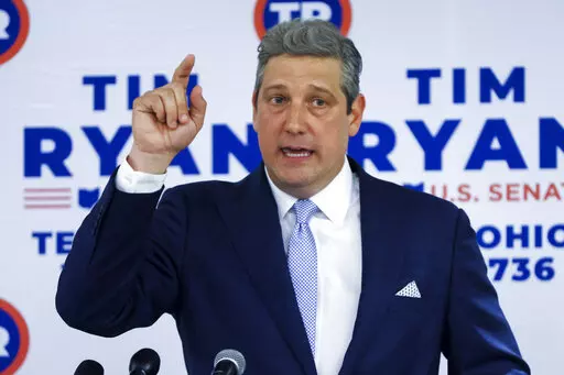 Rep. Tim Ryan, D-Ohio, running for an open U.S. Senate seat in Ohio, speaks, May 3, 2022, in Columbus, Ohio. Democrats running for office this year in Republican-leaning areas or swing states are grappling with how much they should talk about the Jan. 6 insurrection, if at all. (AP Photo/Jay LaPrete, File)