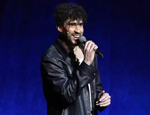 Bad Bunny speaks at the Sony Pictures Entertainment presentation at CinemaCon 2022 in Las Vegas on April 25, 2022. The global music industry surpassed one trillion streams in a calendar year, Luminate's 2023 Midyear Report has found. Global streams are also up 30.8 percent from last year, reflective of an increasingly international music marketplace. (AP Photo/Chris Pizzello, File)