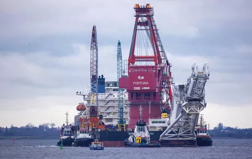 File photo shows tugboats get into position on the Russian pipe-laying vessel "Fortuna" in the port of Wismar, Germany, Jan.14, 2021. The special vessel is being used for construction work on the German-Russian Nord Stream 2 gas pipeline in the Baltic Sea.U.S. President Joe Biden says that if Russia launches an invasion of Ukraine, the Nord Stream 2 gas pipeline is history. The 10 billion-euro undersea pipeline from Russia direct to Germany has become a major issue in attempts by Western governm