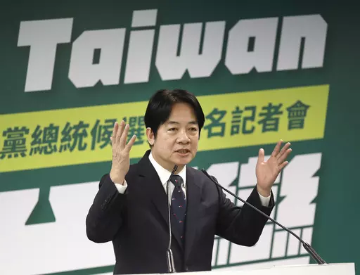 Taiwan's Vice President Lai Ching-te, also known as William Lai, speaks in Taipei, Taiwan, April 12, 2023. On Saturday, Jan. 13, 2024, the island of 23 million people will choose a new president to replace Tsai Ing-wen, who has served the limit of two terms. The election has drawn high attention because Beijing is opposed to front-runner Lai Ching-te, the candidate from the governing Democratic Progressive Party, which is known for its pro-independence learnings. This has raised concerns that a 