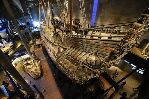 The royal warship Vasa is seen at the Vasamuseet museum in Stockholm, April 24, 2011. A U.S. military laboratory has helped Swedes confirm what was suspected for years: A woman was on the famed 17th-century warship that sank on its maiden voyage and is on display in a popular Stockholm museum, the museum said Tuesday April 4, 2023. (AP Photo/Scanpix Sweden, Anders Wiklund, File)