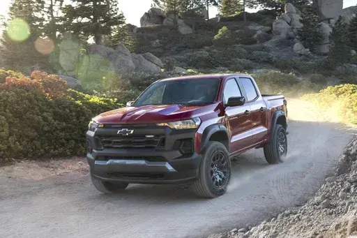This photo provided by Chevrolet shows the Colorado midsize pickup truck. The Trail Boss comes with features to enhance off-road capability but it also is well suited for wintertime driving. (Courtesy of General Motors via AP)