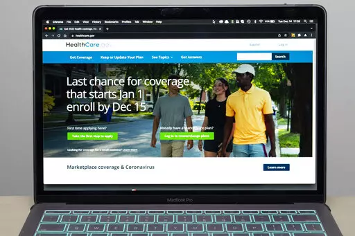 The healthcare.gov website is seen, on Dec. 14, 2021 in Fort Washington, Md. People looking for health insurance in the midst of the omicron surge have through Saturday to sign up for taxpayer-subsidized private coverage under the Obama-era Affordable Care Act. (AP Photo/Alex Brandon, File)