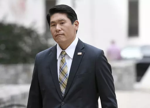 U.S. Attorney Robert Hur arrives at U.S. District Court in Baltimore on Nov. 21, 2019. (AP Photo/Steve Ruark, File)