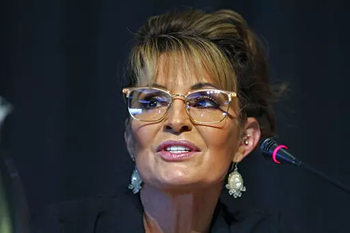 Sarah Palin, a Republican seeking the sole U.S. House seat in Alaska, speaks during a forum for candidates May 12, 2022, in Anchorage, Alaska. Palin is in two elections on Tuesday, Aug. 16. She is one of three candidates in a special election vying to fill the remainder of U.S. Rep. Don Young's term after he died in March. She's also in the U.S. House primary, seeking a full two-year term. (AP Photo/Mark Thiessen, File)