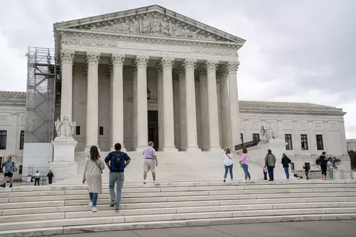 Visitors tour the Supreme Court in Washington, Monday, Sept. 25, 2023. The new term of the high court begins next Monday, Oct. 2. (AP Photo/J. Scott Applewhite, File)
