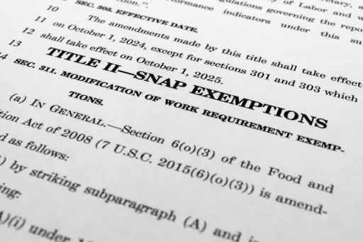 The draft of a bill that President Joe Biden and House Speaker Kevin McCarthy of Calif., negotiated to raise the nation's debt ceiling, is photographed Monday, May 29, 2023. A Republican attempt to expand work requirements for federal food aid in debt legislation moving through Congress would increase federal spending by $2.1 billion over ten years — far from the cuts GOP lawmakers had envisioned. (AP Photo/Jon Elswick)