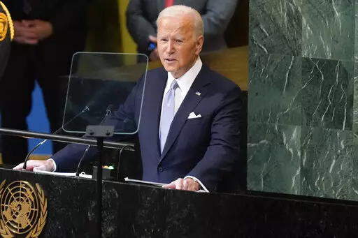 President Joe Biden addresses the 77th session of the United Nations General Assembly on Wednesday, Sept. 21, 2022, at the U.N. headquarters.   On Friday, Sept. 23, The Associated Press reported on stories circulating online incorrectly claiming Biden announced that he is adding the U.S. as a signatory to the United Nations “Small Arms Treaty,” which would “establish an international gun control registry” in which other countries can “track the ‘end user’ of every rifle, shotgun, 