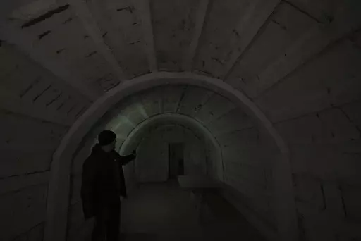 Tourist guide Afrim Cenaj, 44, shows the underground tunnels beneath the city of Kukes, about 150 kilometers (90 miles) north of Tirana, Albania, Wednesday, March 15, 2023. A new underground museum of tunnels built during the former communist regime to shelter residents in case of a war will serve Kukes, Albania’s poorest district, to attract tourists. (AP Photo/Franc Zhurda)