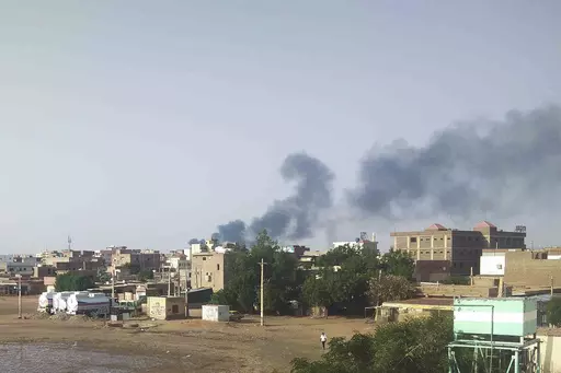 Smoke rises over Khartoum, Sudan, Friday, June 23, 2023. Cashes between warring factions resumed in Sudan's capital and a neighboring city after a three-day cease-fire expired(AP Photo)
