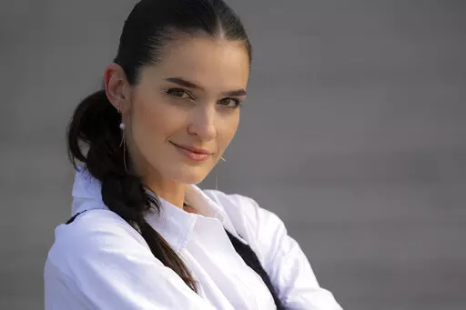 Eleri Ward poses for a photo in the Long Island City neighborhood of the Queens borough of New York on Jan. 30, 2023, to promote her album “Keep a Tender Distance." (AP Photo/John Minchillo)