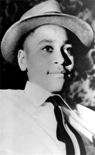 An undated portrait shows Emmett Till. The 14-year-old from Chicago was visiting relatives in Mississippi in August 1955 when he was kidnapped, tortured and killed after witnesses heard him whistle at a white woman. Till's mother insisted on an open-casket funeral, and Jet magazine published photos of his brutalized body. Those images galvanized the civil rights movement. On Feb. 28, 2022, a Mississippi county approved contracts for a bronze statue of Till that will be put in a park. (AP Photo/F