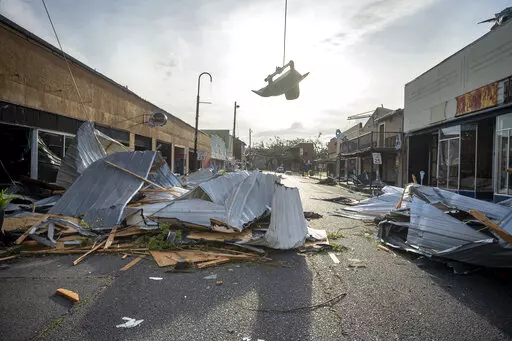 Damage caused by Hurricane Ida in Houma, La., on Monday, Aug. 30, 2021. (Scott Clause/The Daily Advertiser via AP)