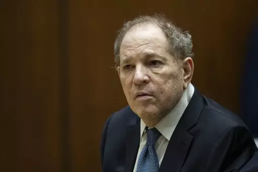 Former film producer Harvey Weinstein appears in court at the Clara Shortridge Foltz Criminal Justice Center in Los Angeles, Calif., on Oct. 4 2022. A Los Angeles judge is scheduled to sentence the former movie mogul on Thursday, Feb. 23, 2023, to up to 18 years in prison after he was convicted in December of raping and sexually assaulting an Italian model and actor during a 2013 film festival. (Etienne Laurent/Pool Photo via AP, File)