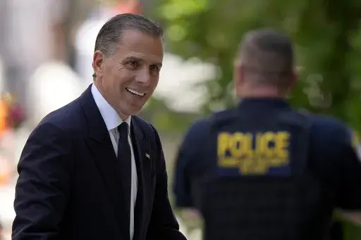 Hunter Biden arrives for a court appearance, Friday, May 24, 2024, in Wilmington, Del. (AP Photo/Matt Rourke)