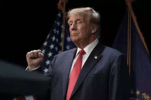 Republican presidential candidate former President Donald Trump during a campaign stop in Rochester, N.H., Sunday, Jan. 21, 2024. (AP Photo/Charles Krupa)