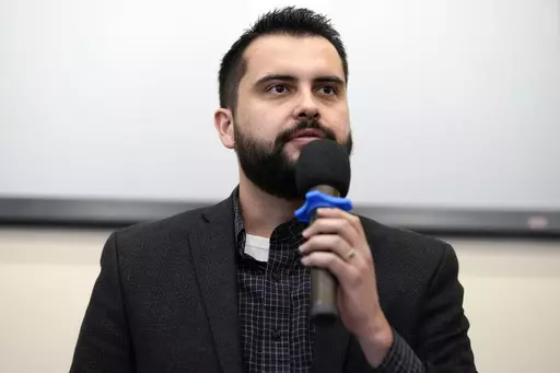 Former State Rep. Dave Williams speaks during a debate for the state Republican Party leadership position on Feb. 25, 2023, in Hudson, Colo. The Colorado Republican Party on Saturday, March 11, selected Williams as its new chairman. (AP Photo/David Zalubowski, File)