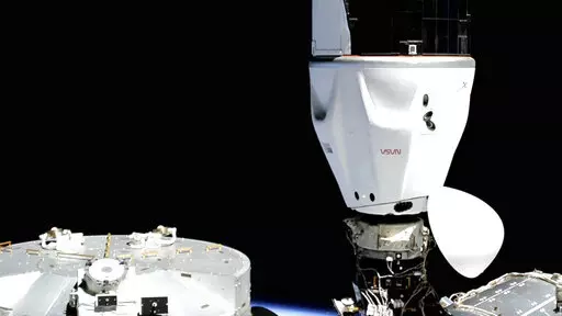 In this image provided by SpaceX, the Crew Dragon capsule is docked at the International Space Station, Wednesday, April 27, 2022. four astronauts arrived at the space station Wednesday night, just 16 hours after a predawn liftoff from Kennedy Space Center that thrilled spectators. (SpaceX via AP)