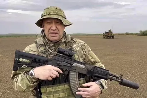 In this image taken from video released by Razgruzka_Vagnera telegram channel on Monday, Aug. 21, 2023, Yevgeny Prigozhin, head of the Wagner Group military company, speaks at an unknown location. Prigozhin's presumed death in a plane crash along with some of his top lieutenants raises uncertainty about the mercenary group’s future. (Razgruzka_Vagnera zka_Vagnera telegram channel via AP, File)