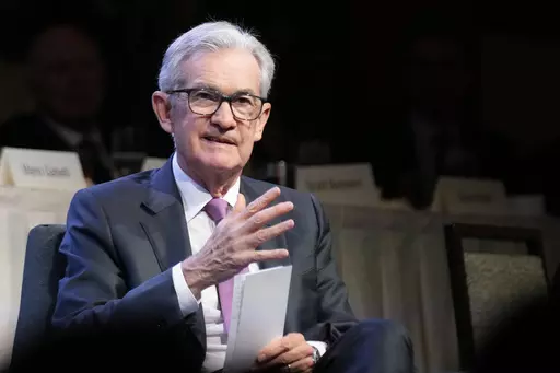 Federal Reserve Chairman Jerome Powell speaks at a meeting of the Economic Club of New York, Thursday, Oct. 19, 2023, in New York. (AP Photo/Seth Wenig)