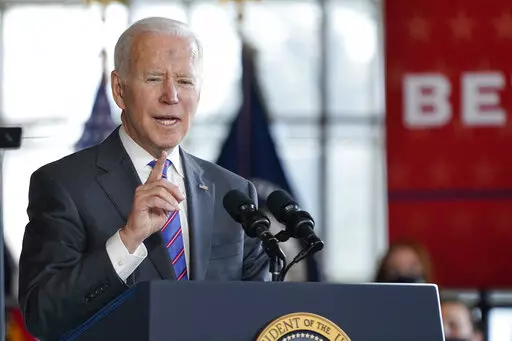 President Joe Biden speaks at an event to promote his infrastructure agenda at University of Wisconsin-Superior, Wednesday, March 2, 2022, in Superior, Wis. (AP Photo/Patrick Semansky)