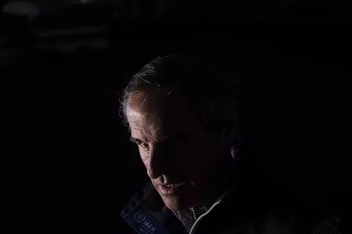 U.N. atomic energy chief Rafael Mariano Grossi speaks to Associated Press before visiting Zaporizhzhia Nuclear Power Plant during an interview in Dnipro, Ukraine, Tuesday, March 28, 2023. The power station's six reactors are in shutdown and the plant has received the electricity it needs to prevent a reactor meltdown through one remaining functioning power line. Plant personnel have had to switch to emergency diesel generators six times during the 13-month war to power essential cooling systems.