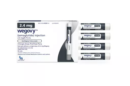 This image provided by Novo Nordisk on Friday, June 4, 2021 shows a package of injection pens for the company's semaglutide medication, named Wegovy. People taking the popular diabetes and obesity drugs Ozempic and Wegovy had a lower risk of suicidal thoughts than those taking other medications to treat the same conditions, according to research, funded by the U.S. National Institutes of Health, published Friday, Jan. 5, 2023. It comes as European and U.S. regulators look into anecdotal reports 
