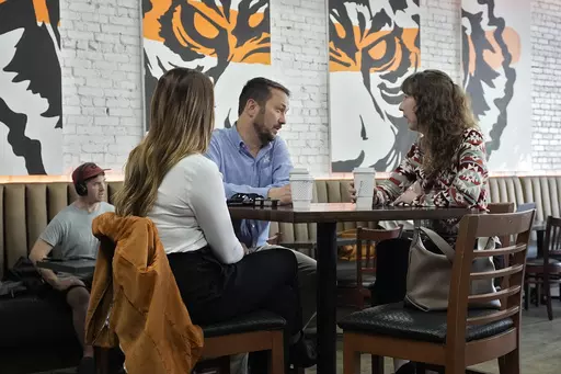Customers drink coffee at the Blind Tiger Cafe Jan. 10, 2024, in Tampa, Fla. On Wednesday, April 10, 2024, the Labor Department issues its report on inflation at the consumer level in March. (AP Photo/Chris O'Meara, File)